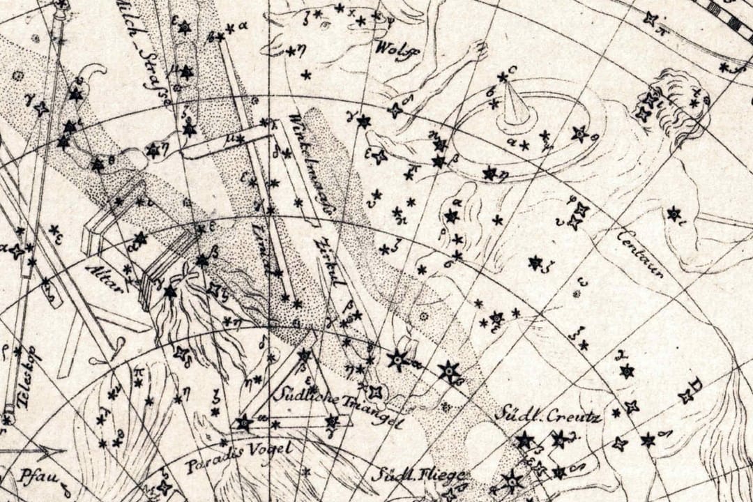 Die von Lacaille eingeführten Sternbilder Zirkel und Winkelmaß am Südhimmel