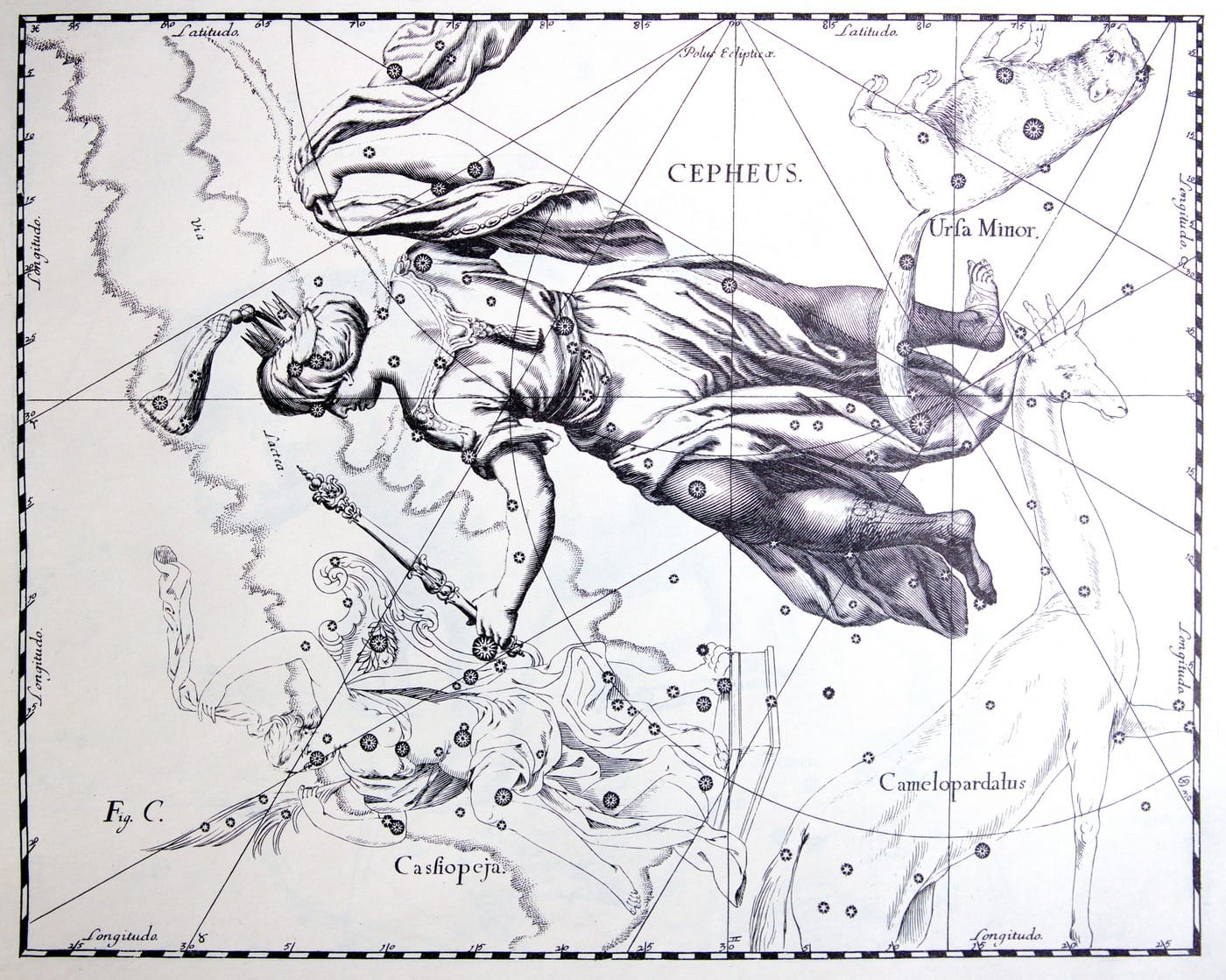 König Cepheus als Sternbild nach Hevelius