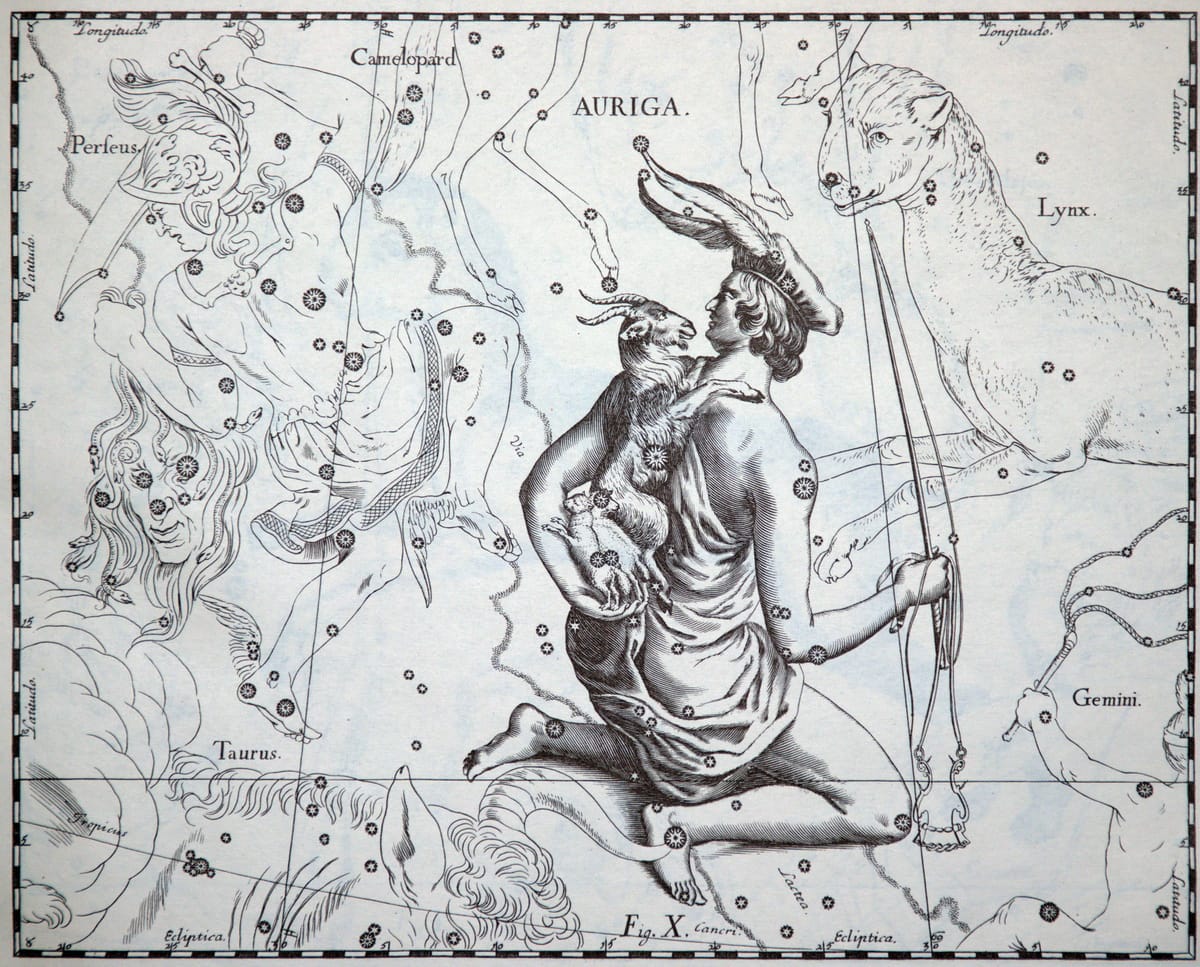 Auf historischen Karten wird der Fuhrmann mit einer Ziege auf dem Rücken dargestellt.