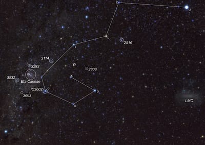 Der Kiel des Schiffes (lat. Carina) ist ein Sternbild des Südhimmels in der Nähe der Großen Magellanschen Wolke.