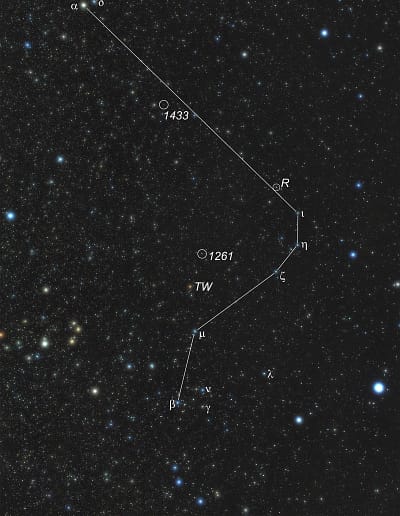 Die Pendeluhr ist ein unauffälliges Sternbild am Südhimmel in der Nähe des hellen Sterns Achernar